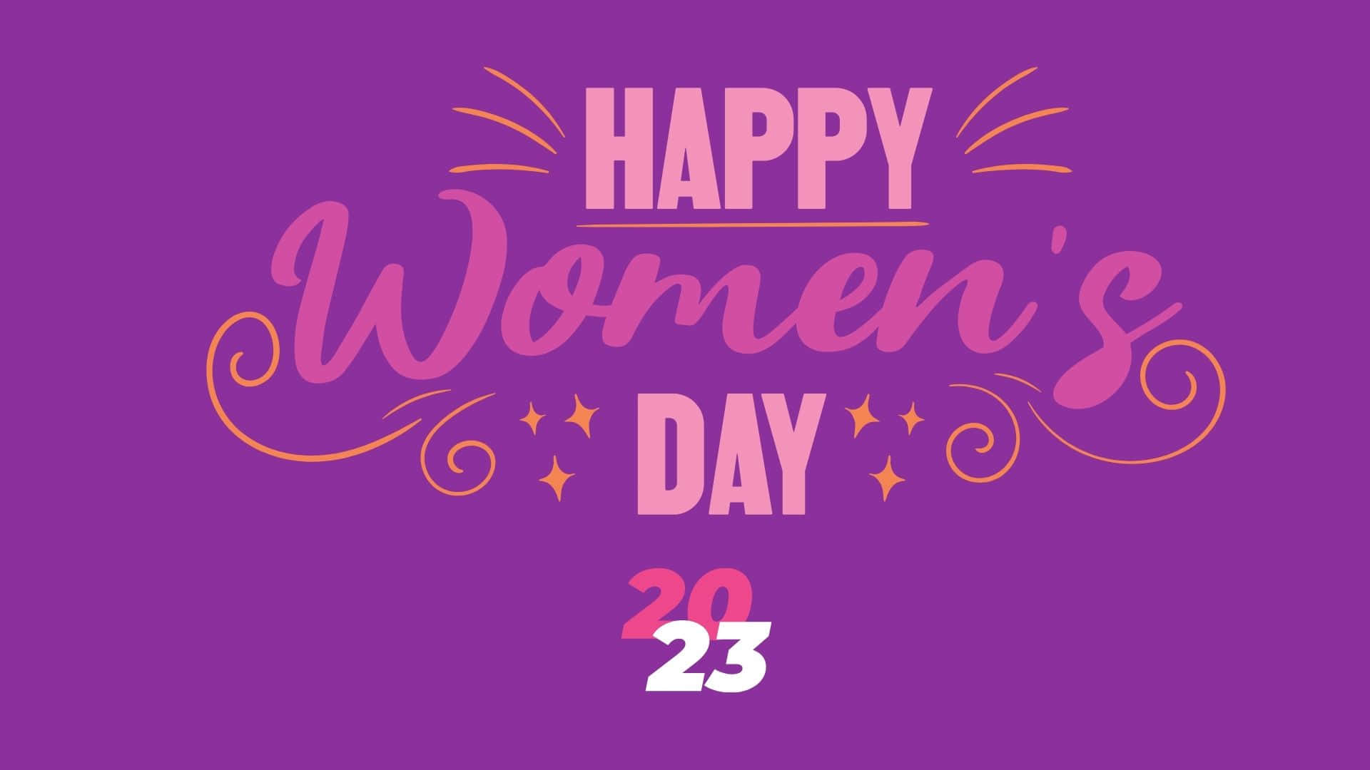 International Women's Day 2023, vibrant purple background, Happy Women's Day 2023, Full HD Desktop Wallpaper