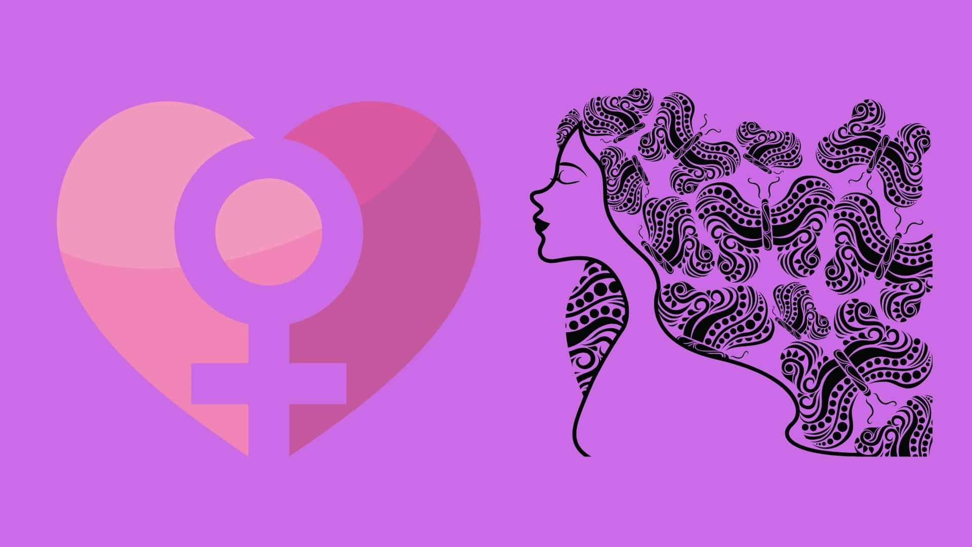 International Women's Day, female silhouette, ornate black patterns, Full HD Desktop Wallpaper