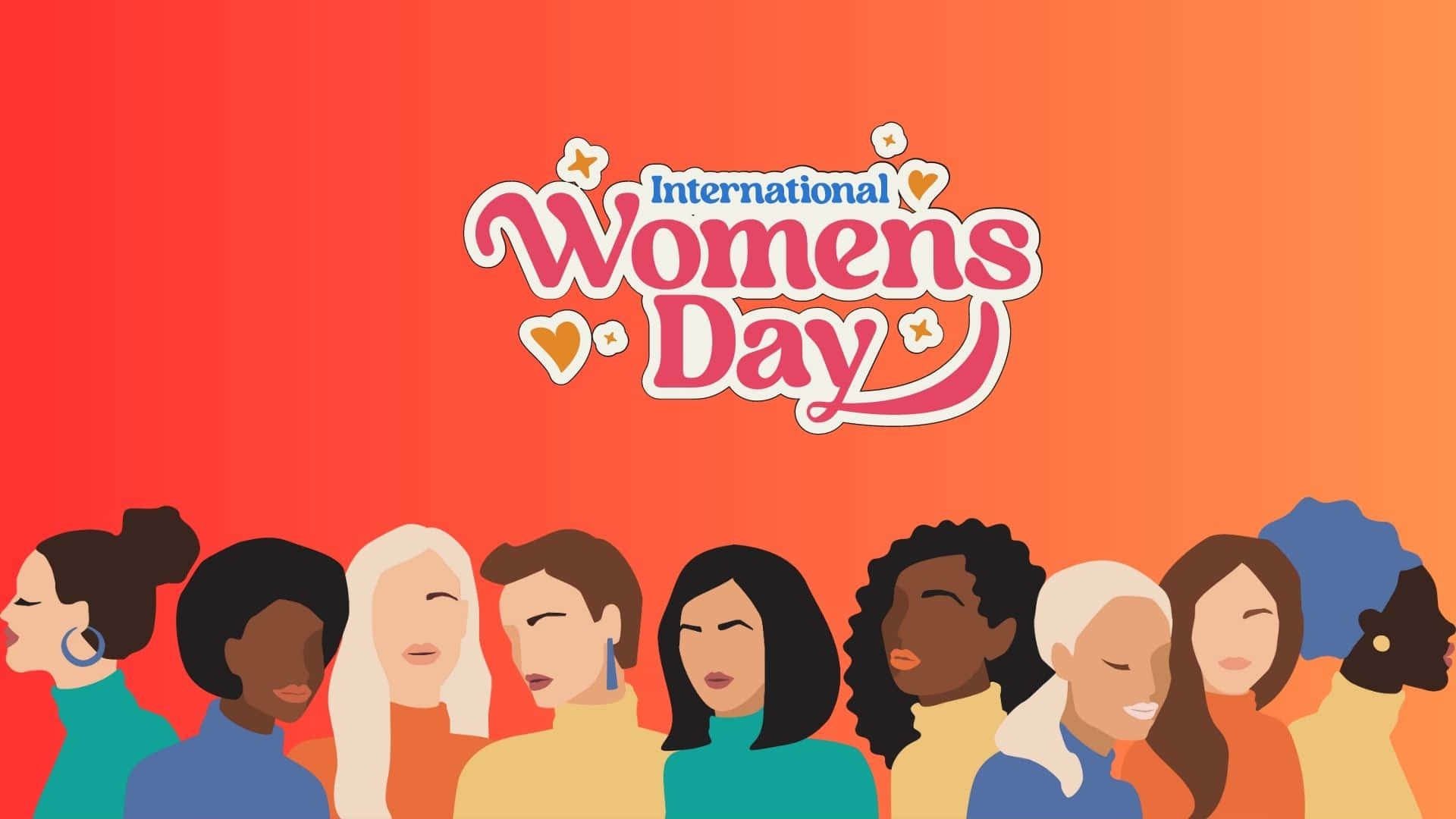 International Women's Day, vibrant illustration, diverse women, Full HD Desktop Wallpaper