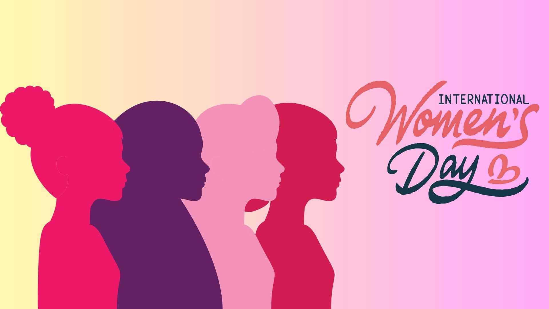International Women's Day, colorful female silhouettes, profile, Full HD Desktop Wallpaper