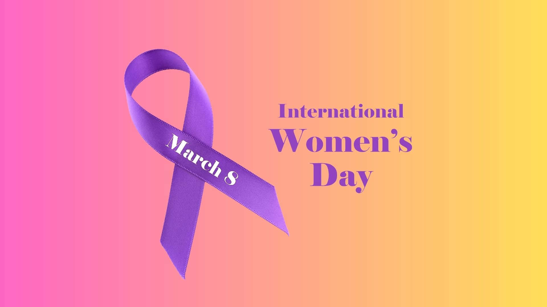 International Women's Day, purple ribbon, March 8, Full HD Desktop Wallpaper