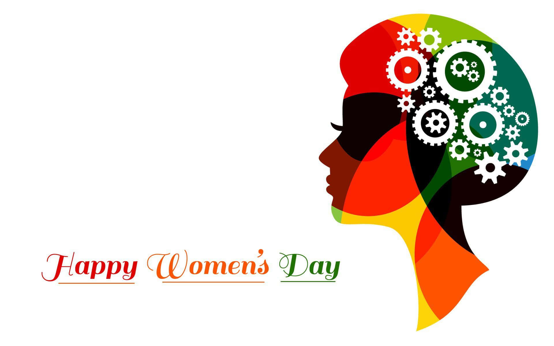 Empowerment Happy Womens Day, vibrant silhouette, woman's head, Full HD Desktop Wallpaper