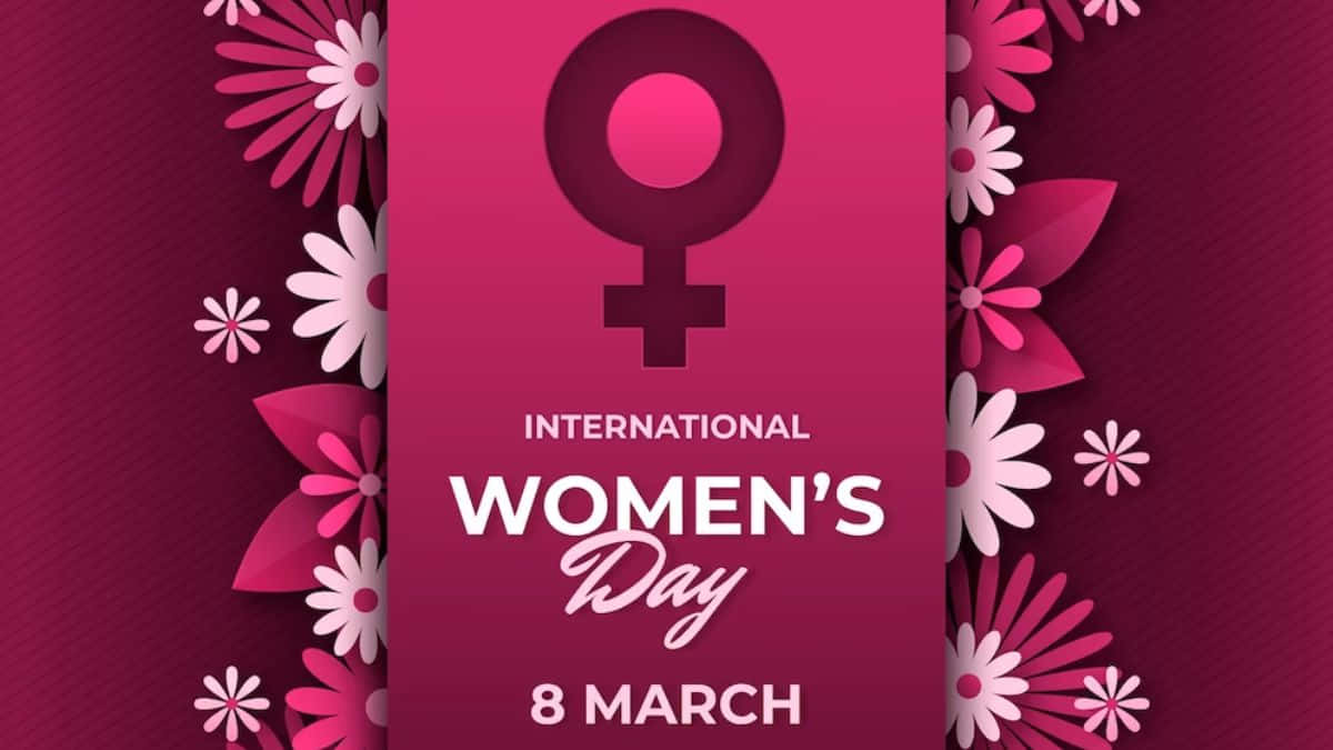 International Women's Day 2023, vibrant pink, digital illustration, SD Desktop Wallpaper