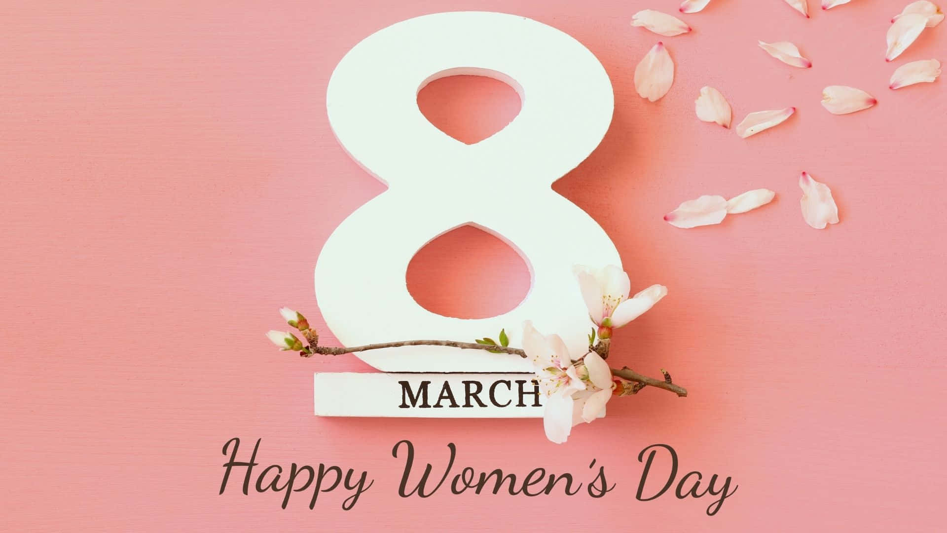 International Women's Day 2023, white number eight, MARCH, Full HD Desktop Wallpaper