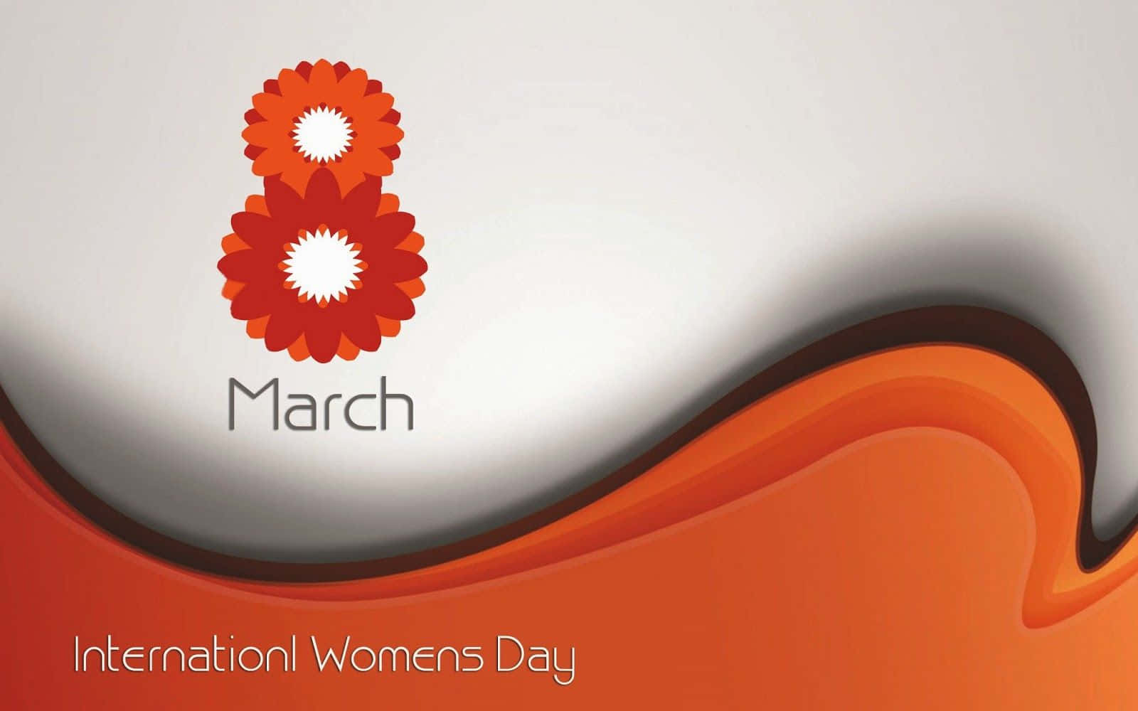 International Women's Day, orange, white, HD Desktop Wallpaper