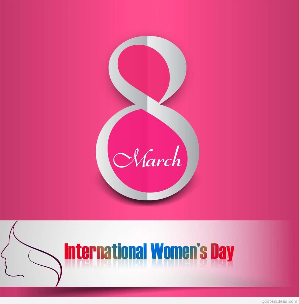 International Women's Day, pink background, silver number 8, SD Phone Wallpaper
