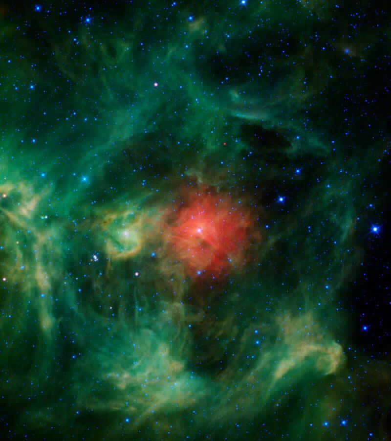Interstellar Cloud, red, green, SD Phone Wallpaper