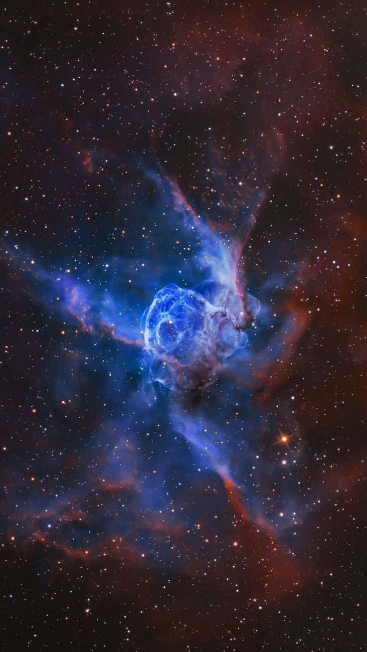 Interstellar Cloud, electric blue, fiery red, HD Phone Wallpaper