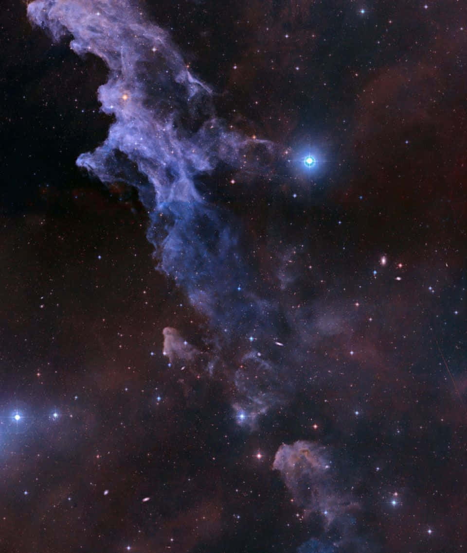 Interstellar Cloud, blue, purple, SD Phone Wallpaper