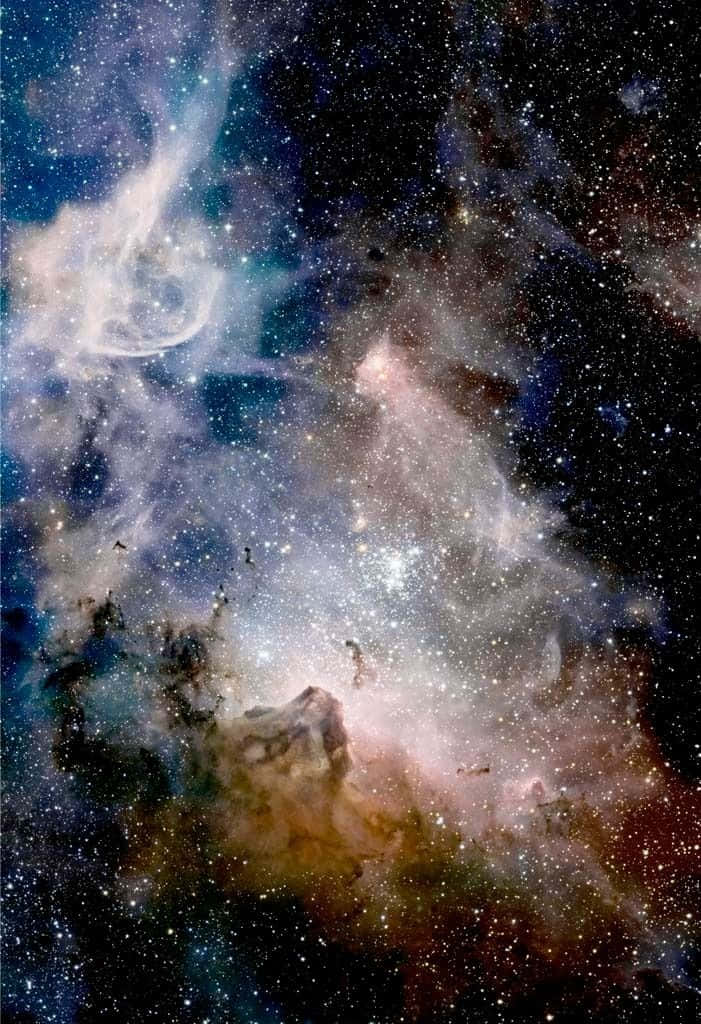 Interstellar Cloud, pink, blue, SD Phone Wallpaper