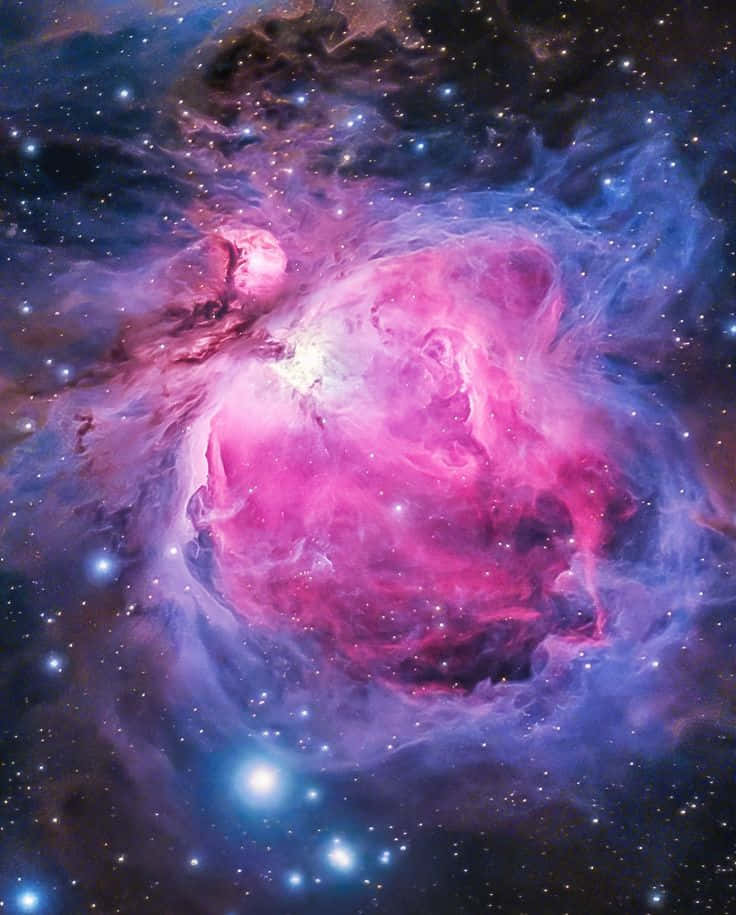 Interstellar Cloud, pink purple, blue gases, SD Phone Wallpaper