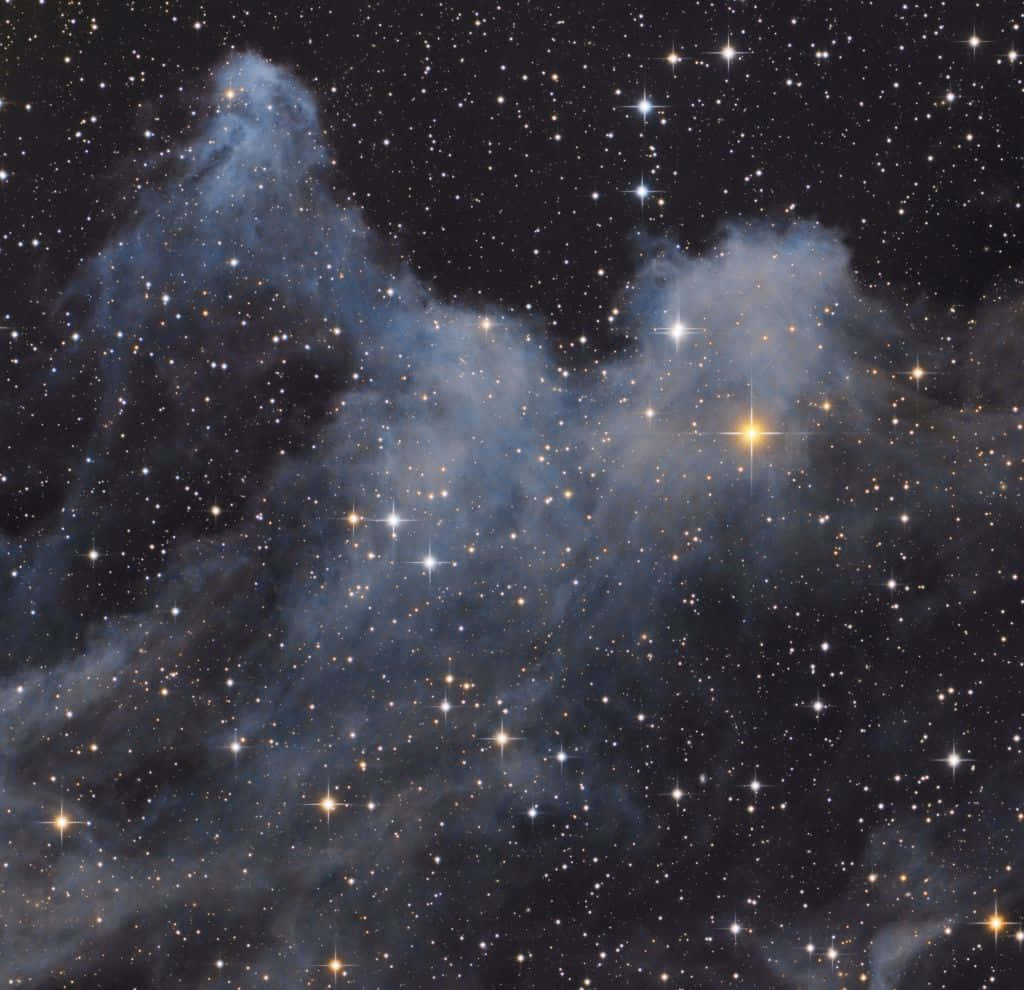 Interstellar Cloud, glowing blue clouds, sparkling stars, SD Desktop Wallpaper