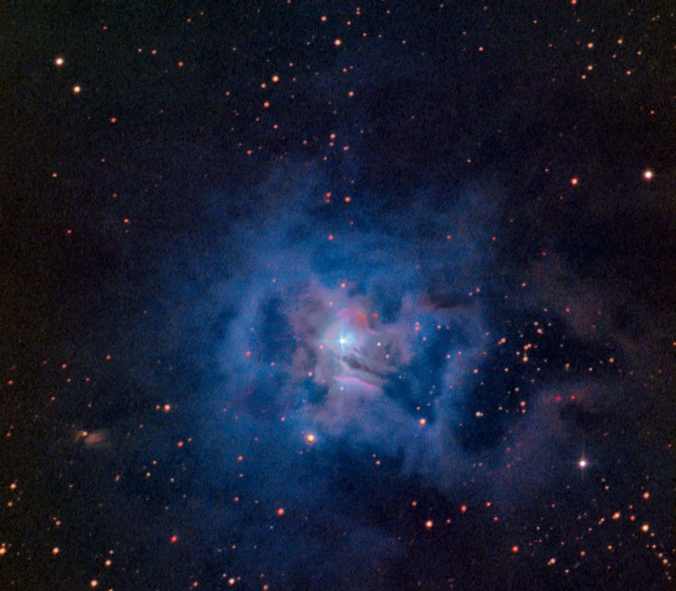 Interstellar Cloud, blue, red, HD Desktop Wallpaper