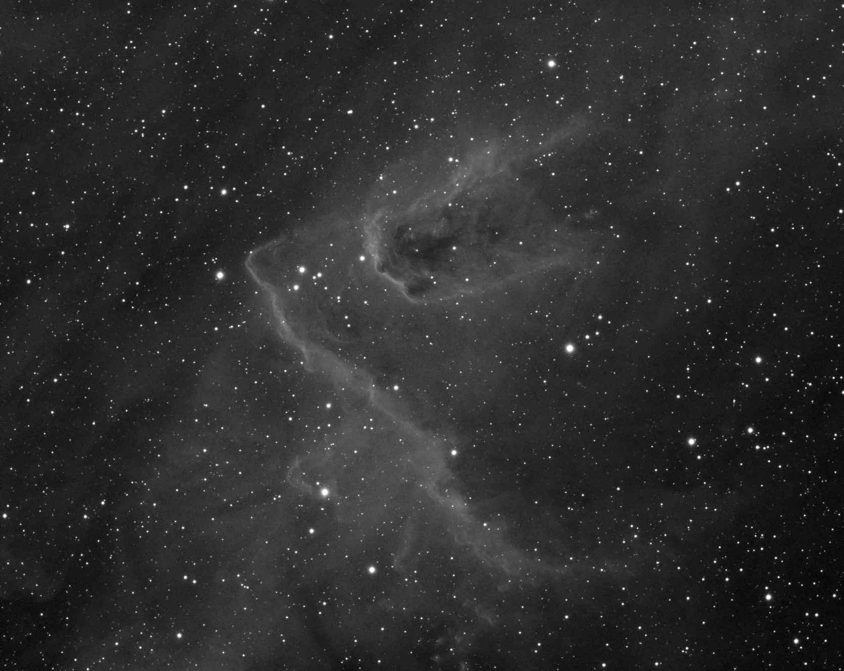 Interstellar Cloud, monochrome, wispy nebula, HD Desktop Wallpaper