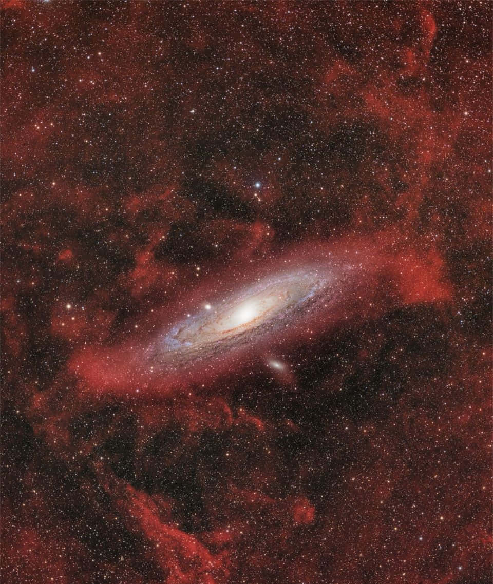 Interstellar Cloud, spiral galaxy, bright white core, SD Phone Wallpaper