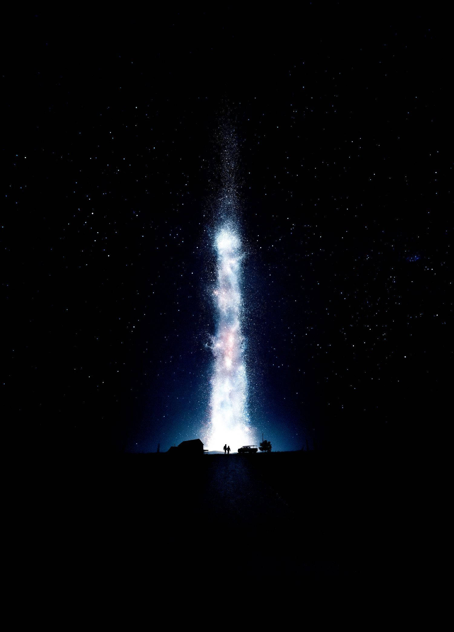 QHD Interstellar, cosmic waterfall of stars, night sky, Full HD Phone Wallpaper