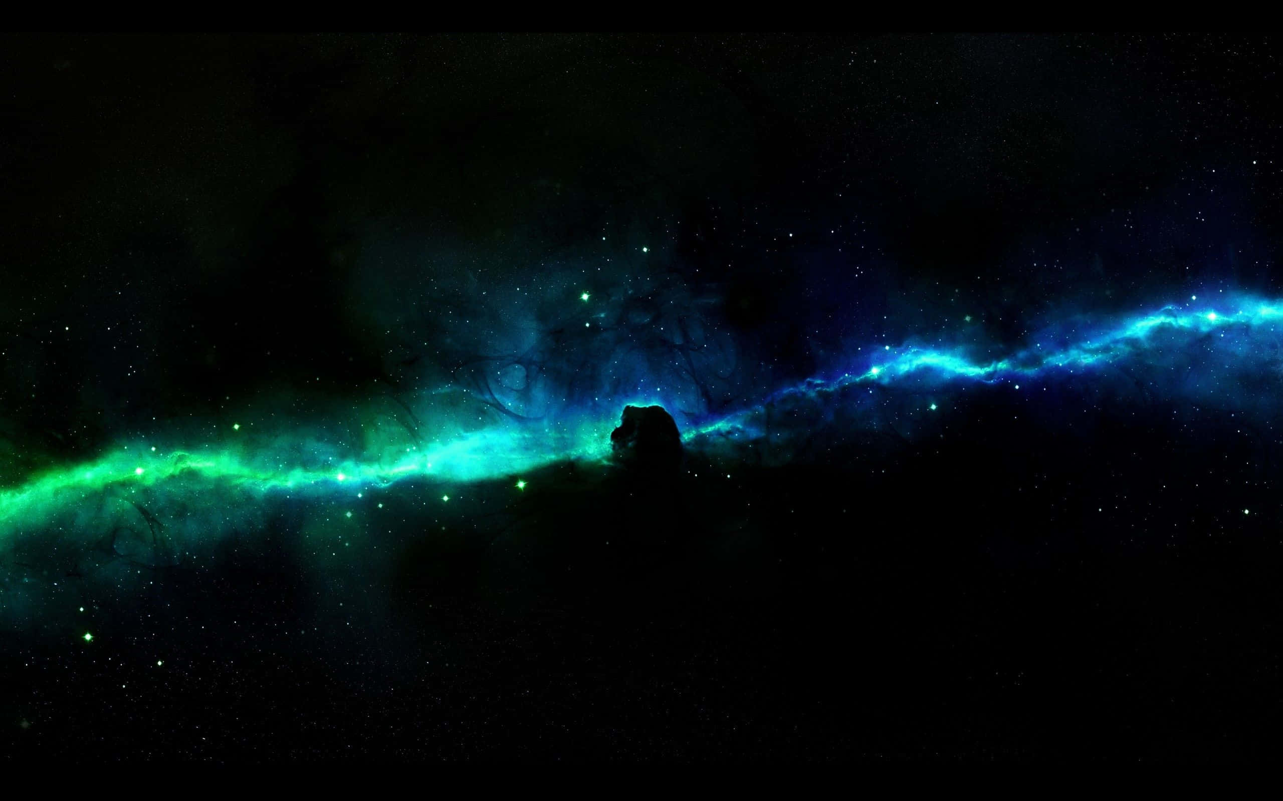 space nebula, blue, green, 2K Desktop Wallpaper