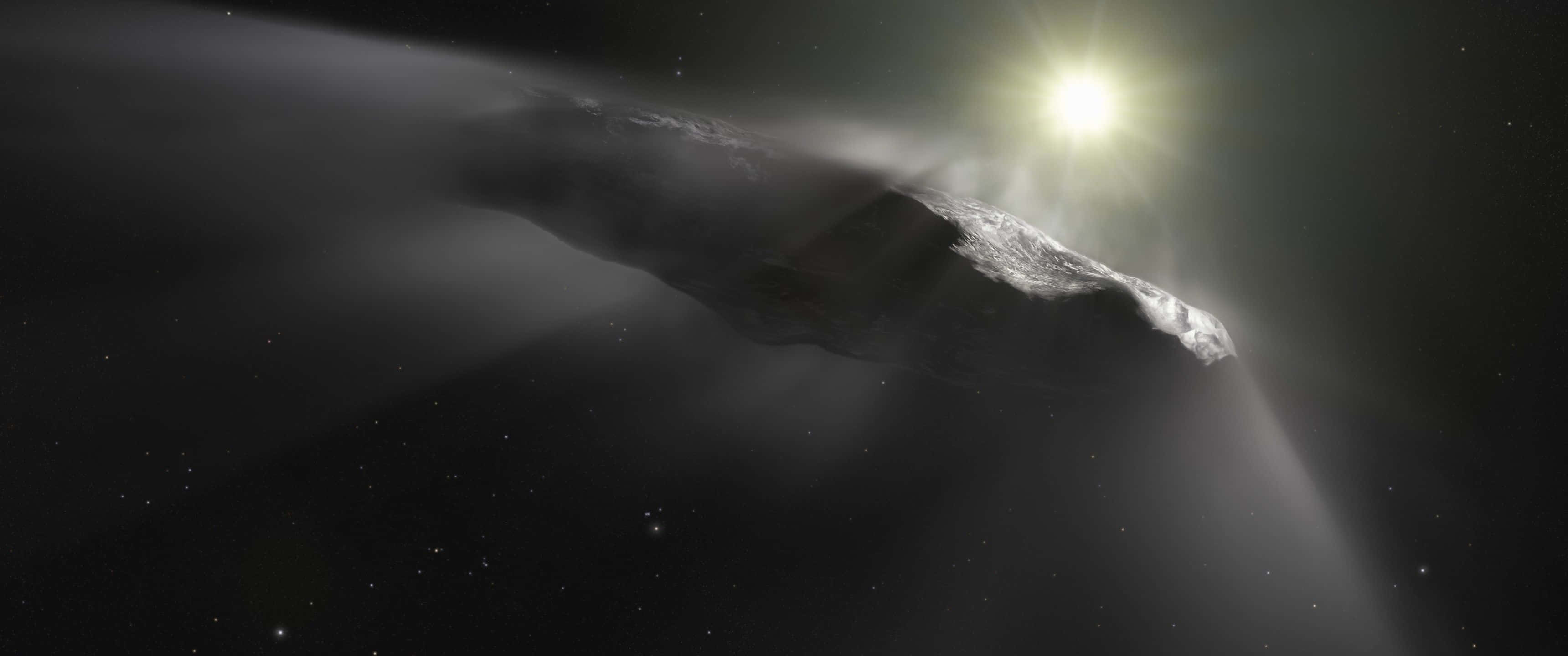 3440x1440, space, mysterious interstellar asteroid, 2K Desktop Wallpaper