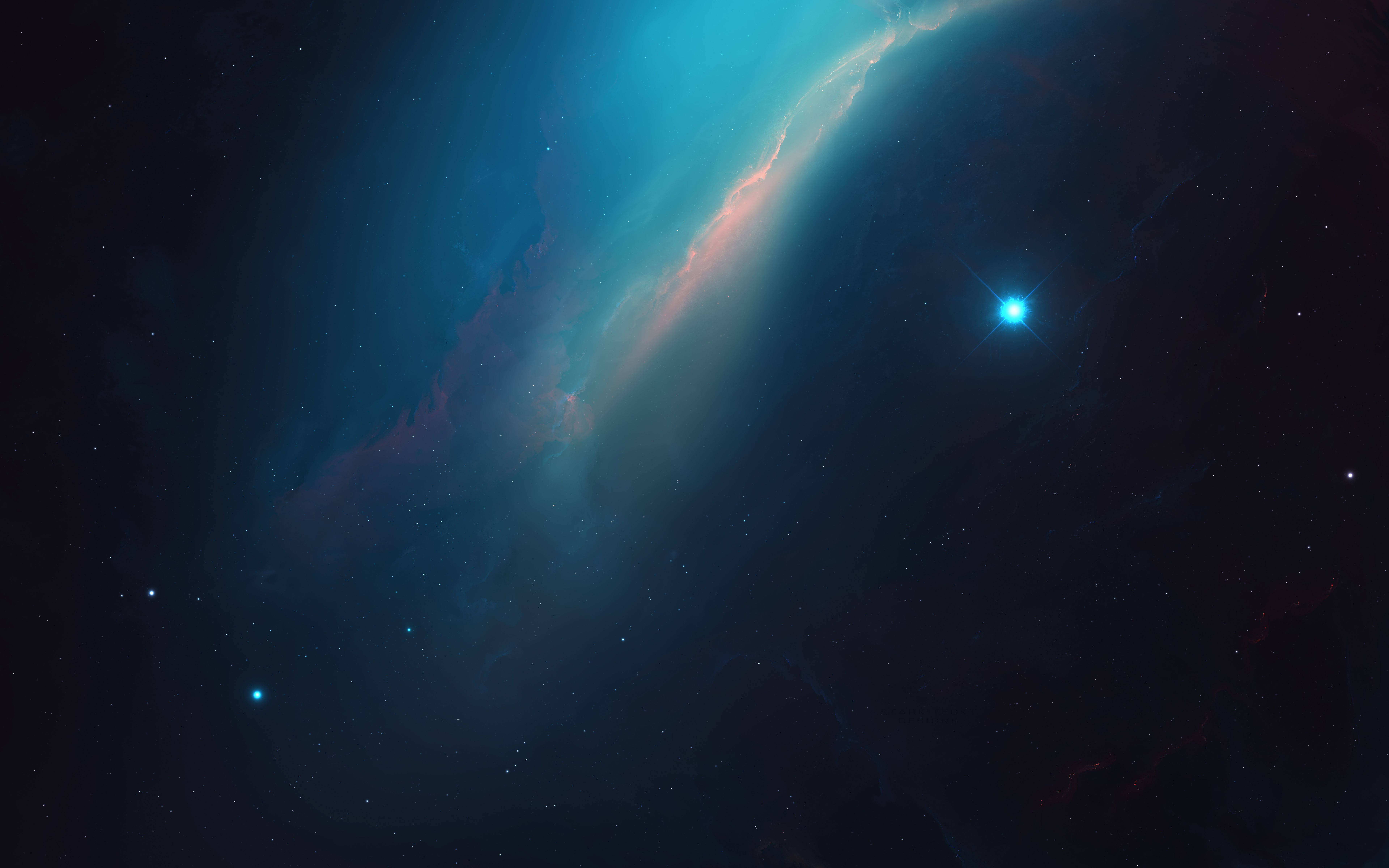 Interstellar, blue star, teal, 8K Desktop Wallpaper
