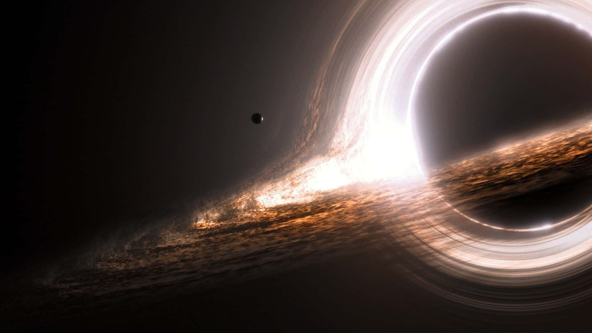 Interstellar, black hole, glowing accretion disk, Full HD Desktop Wallpaper