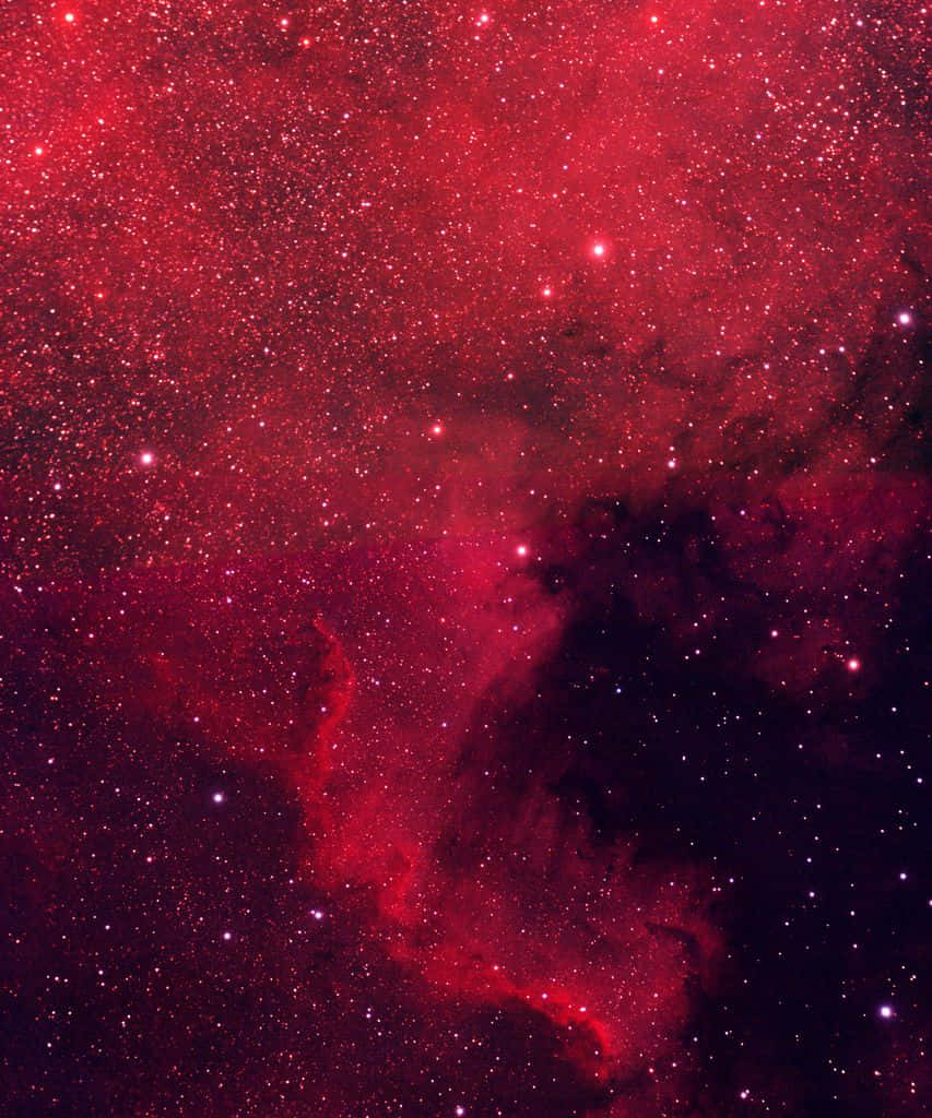 Interstellar Cloud, red nebula, stars, SD Phone Wallpaper