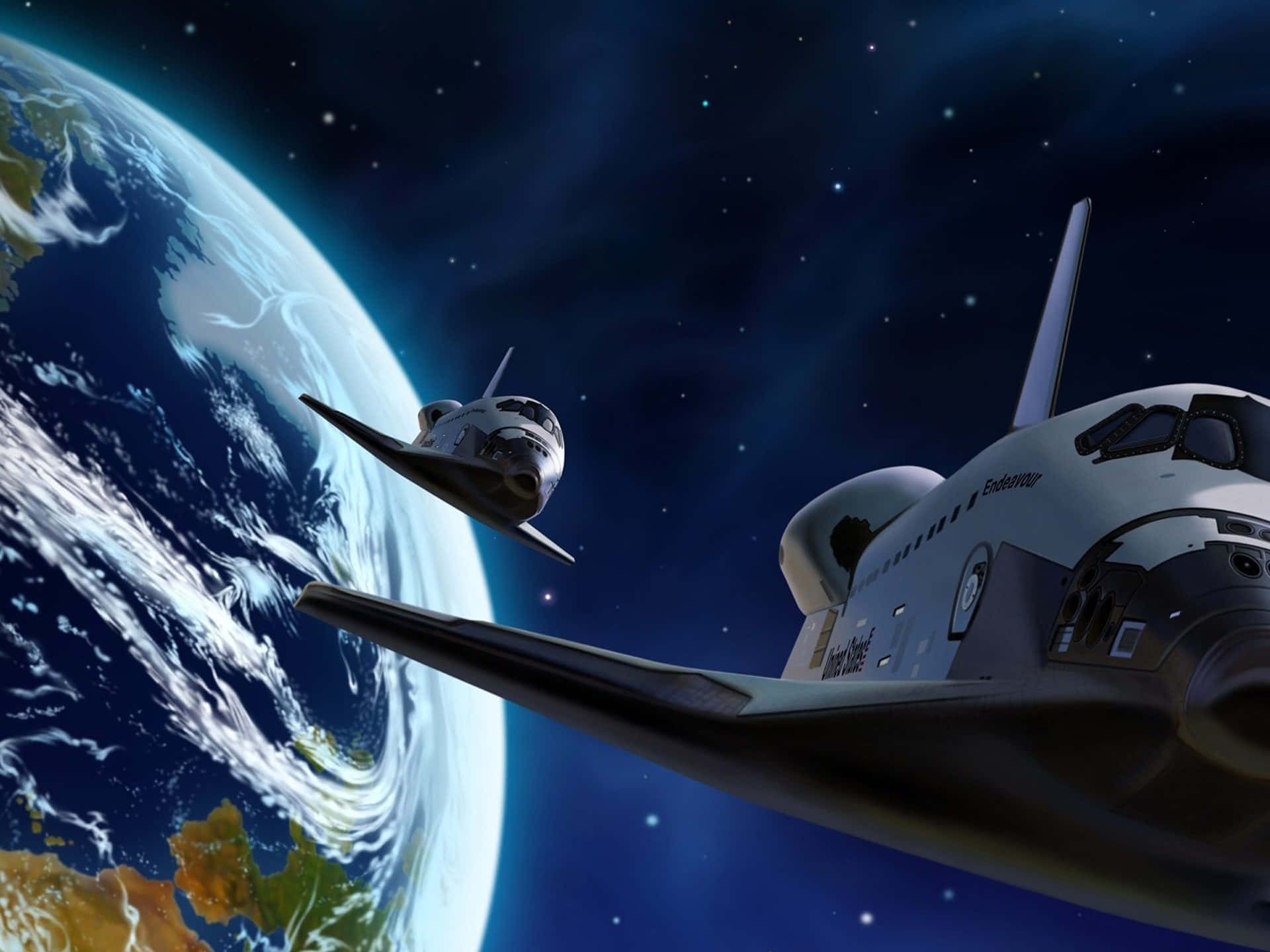Interstellar, space shuttles, Earth, Full HD Desktop Wallpaper