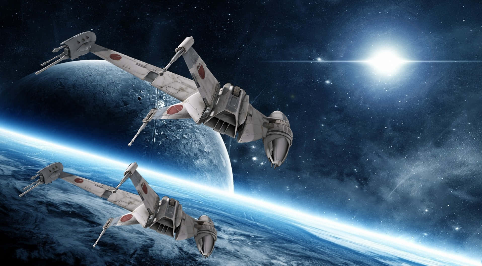 interstellar travel, starfighters, space, HD Desktop Wallpaper