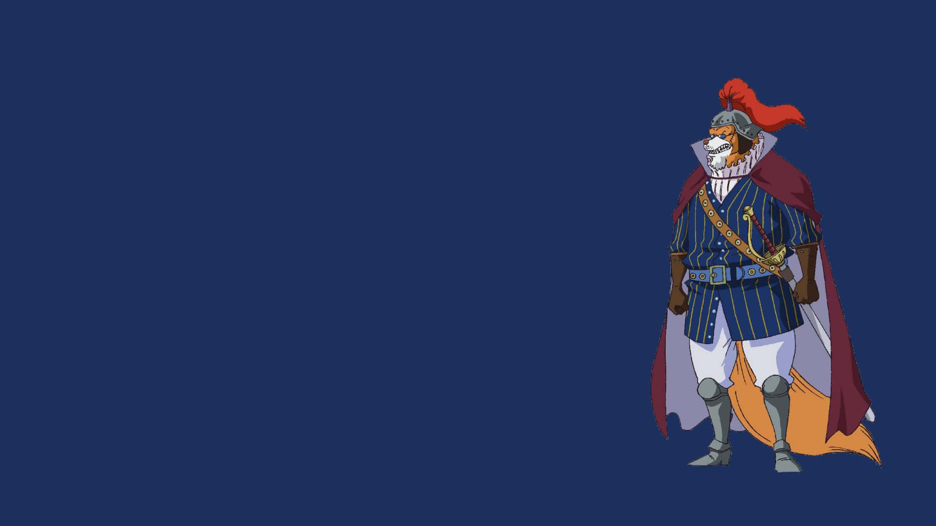 Inuarashi, anthropomorphic tiger, blue striped armor, Full HD Desktop Wallpaper