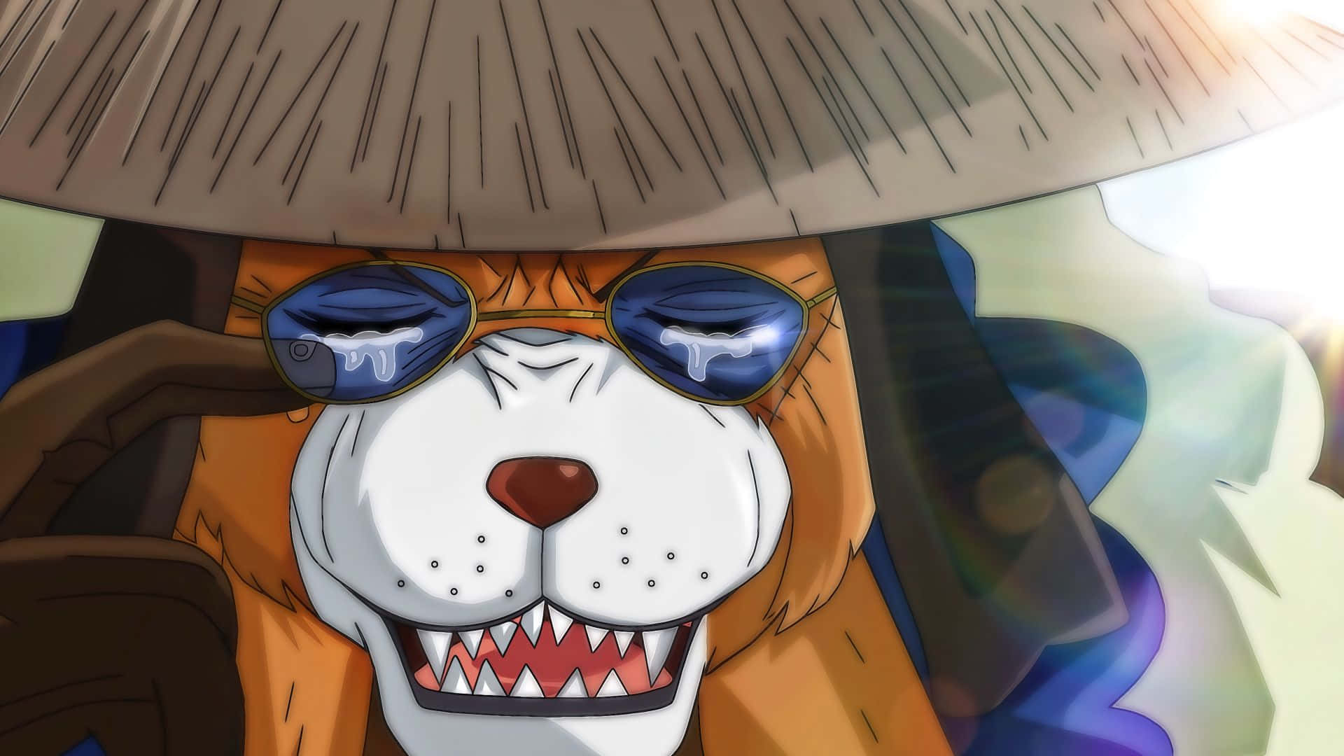 Inuarashi, cartoon lion, wide grin, Full HD Desktop Wallpaper