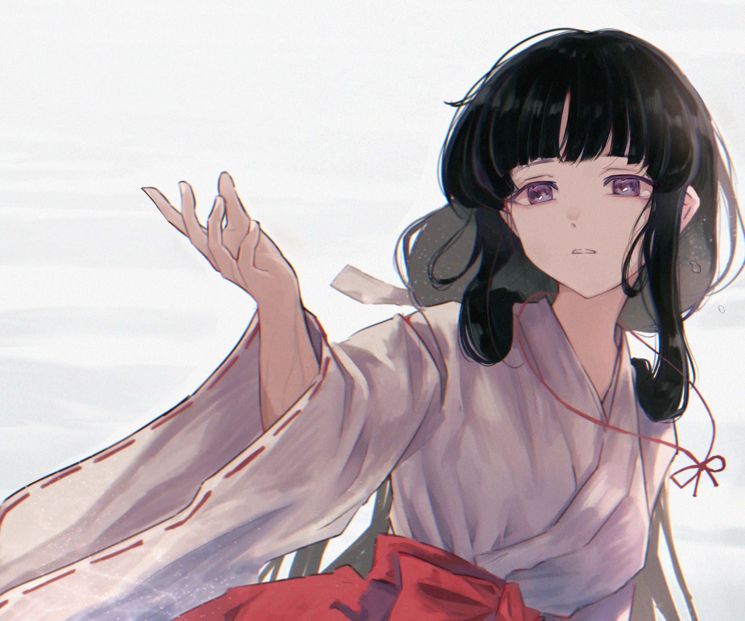Kikyo, Inuyasha, lavender kimono, 2K Desktop Wallpaper