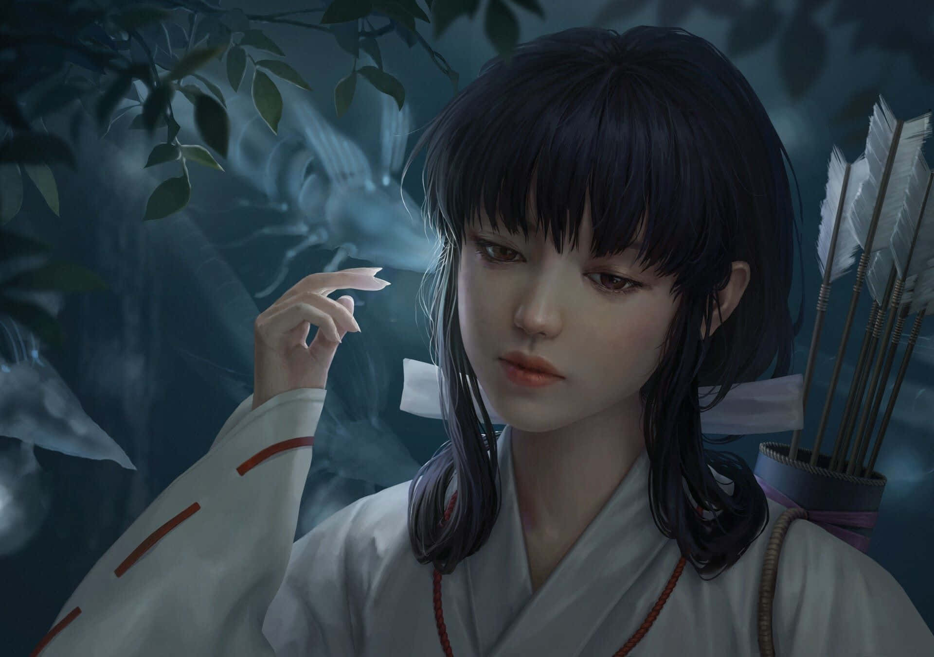 Inuyasha, Kikyo, twilight, Full HD Desktop Wallpaper