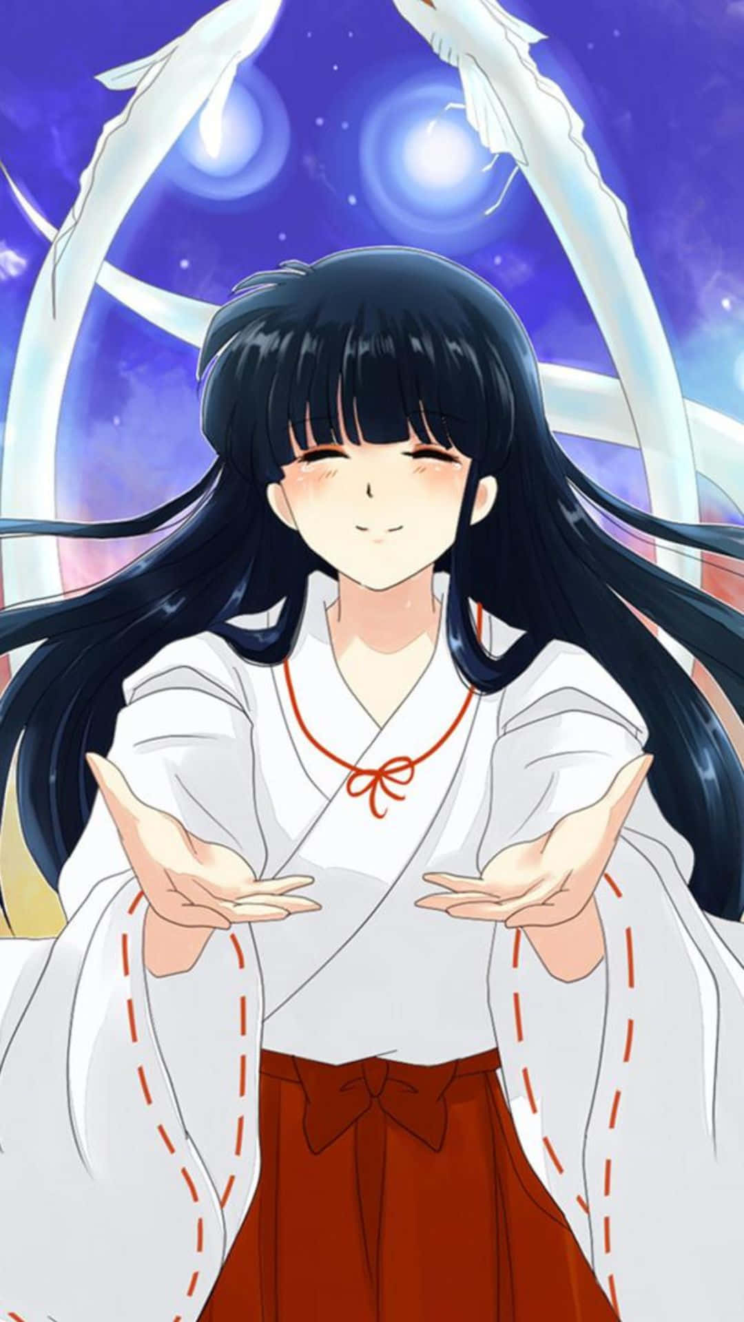 Kikyo, Inuyasha, white kimono, Full HD Phone Wallpaper