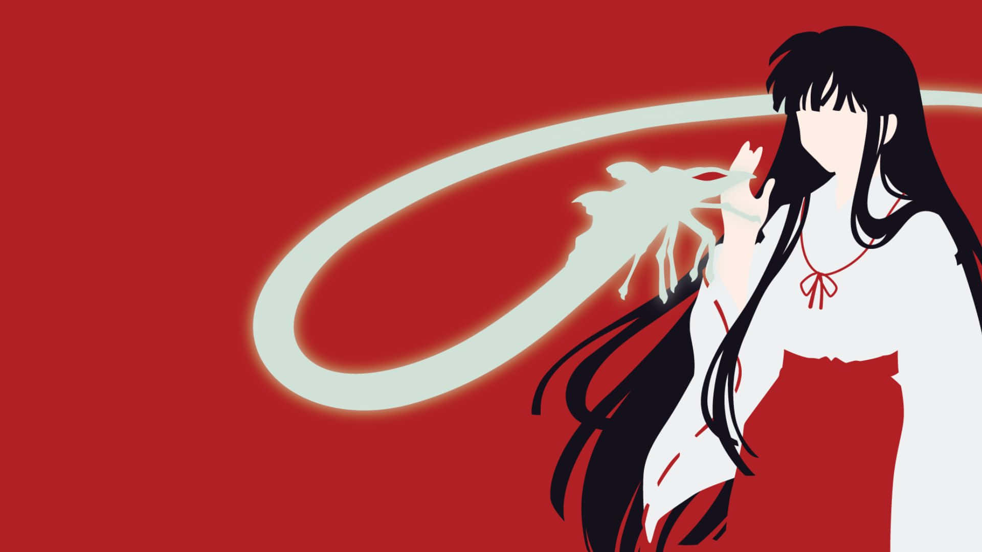 Kikyo, InuYasha, long black hair, Full HD Desktop Wallpaper