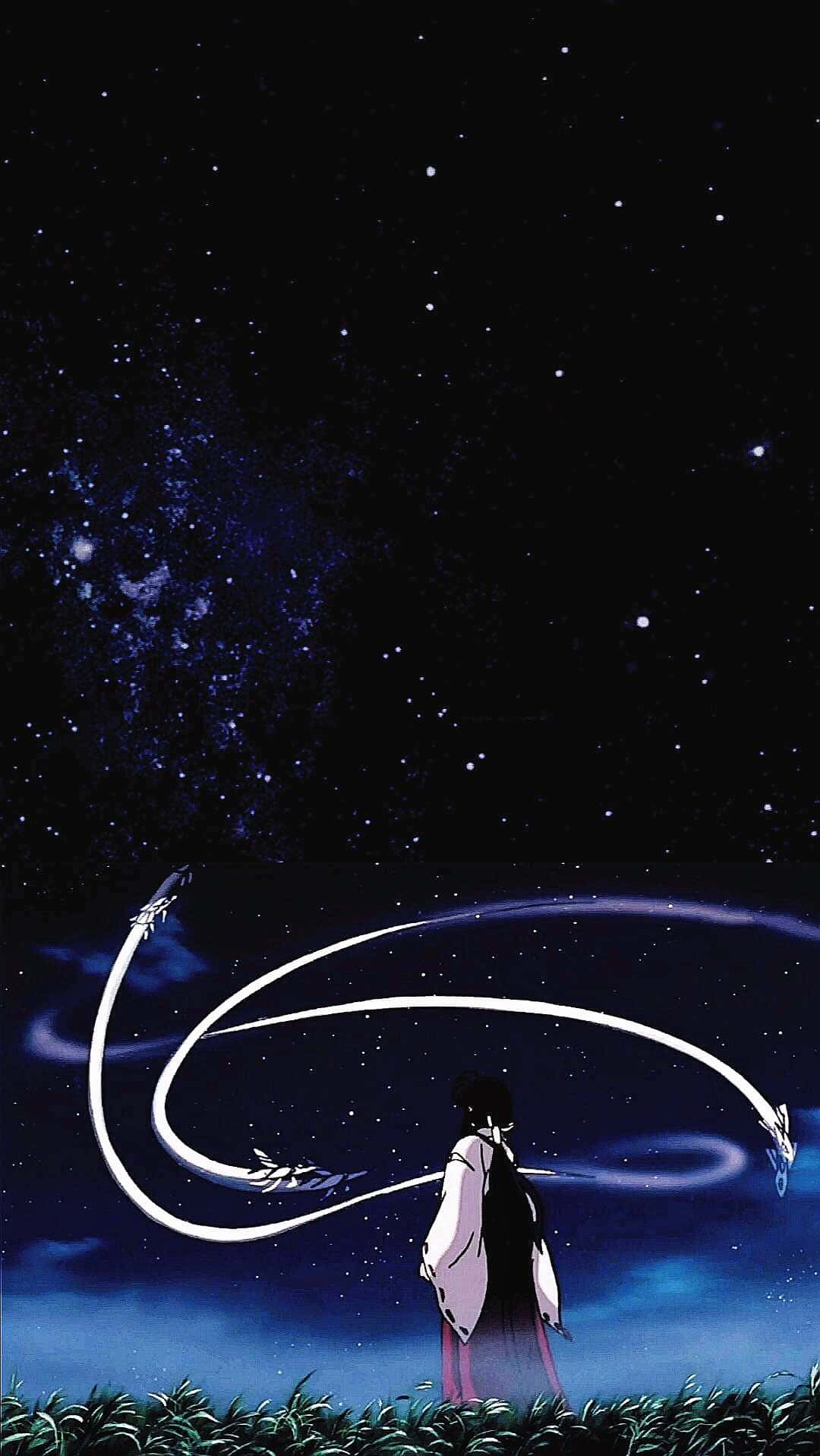 Kikyo, Inuyasha, starry night sky, HD Phone Wallpaper