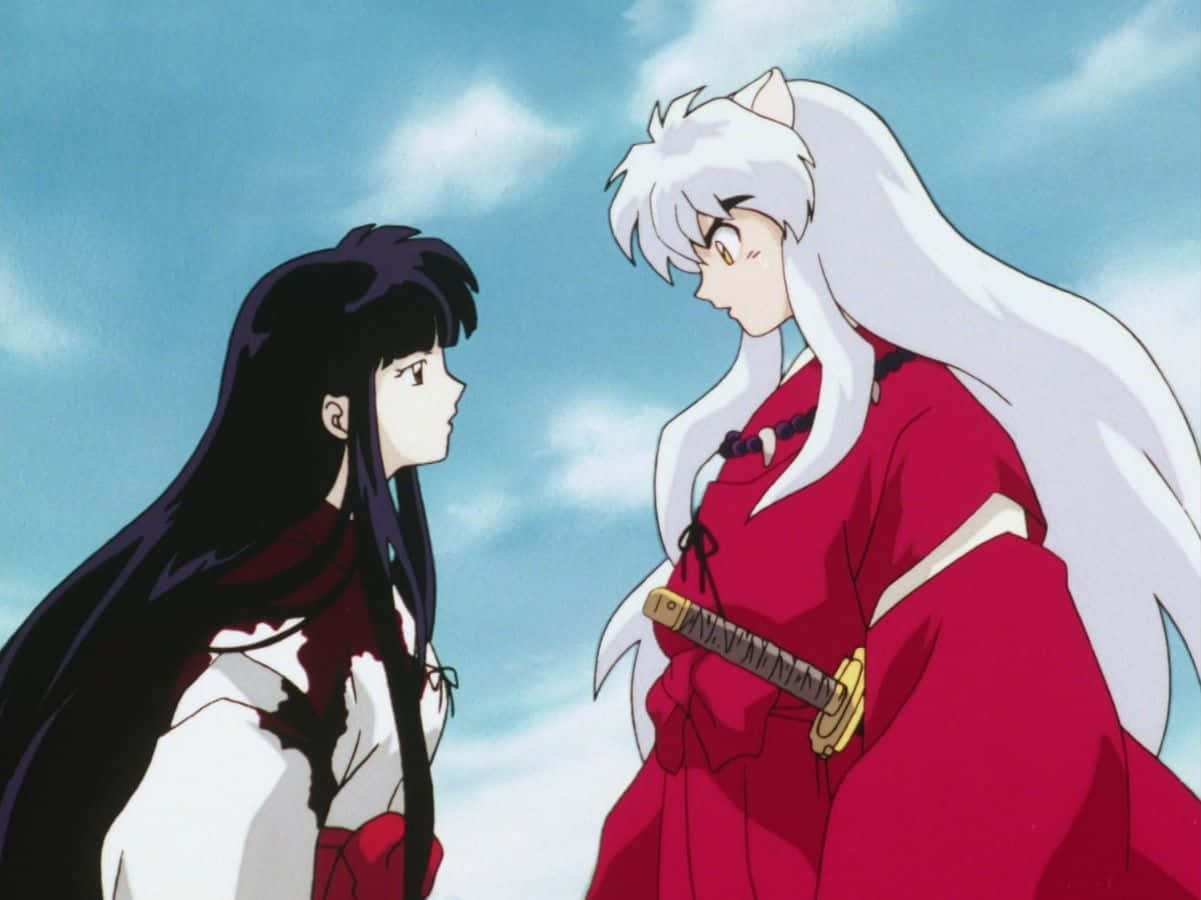 Inuyasha, Kikyo, moonlight, SD Desktop Wallpaper