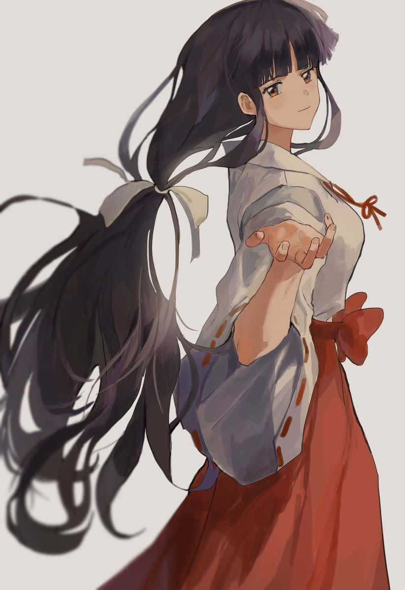 Inuyasha, Kikyo, tender moment, SD Phone Wallpaper