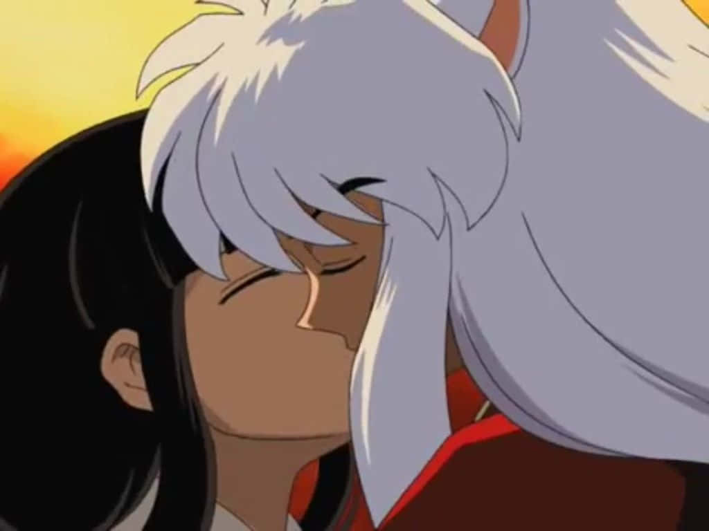 Inuyasha, Kikyo, white-haired character, SD Desktop Wallpaper