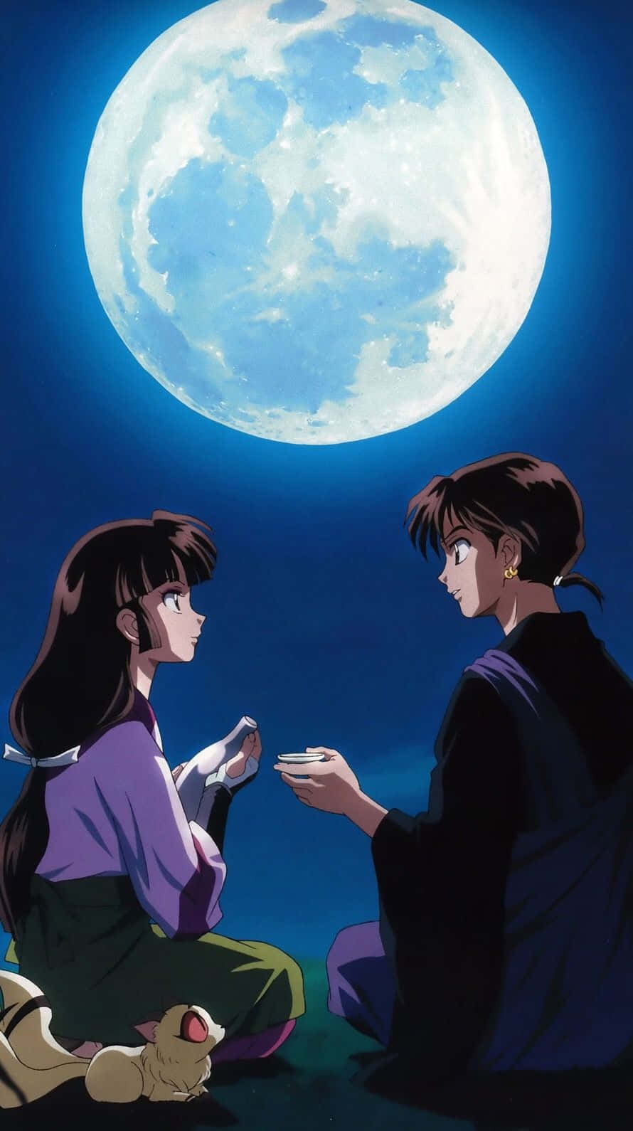 Inuyasha, Kirara, moonlit, HD Phone Wallpaper