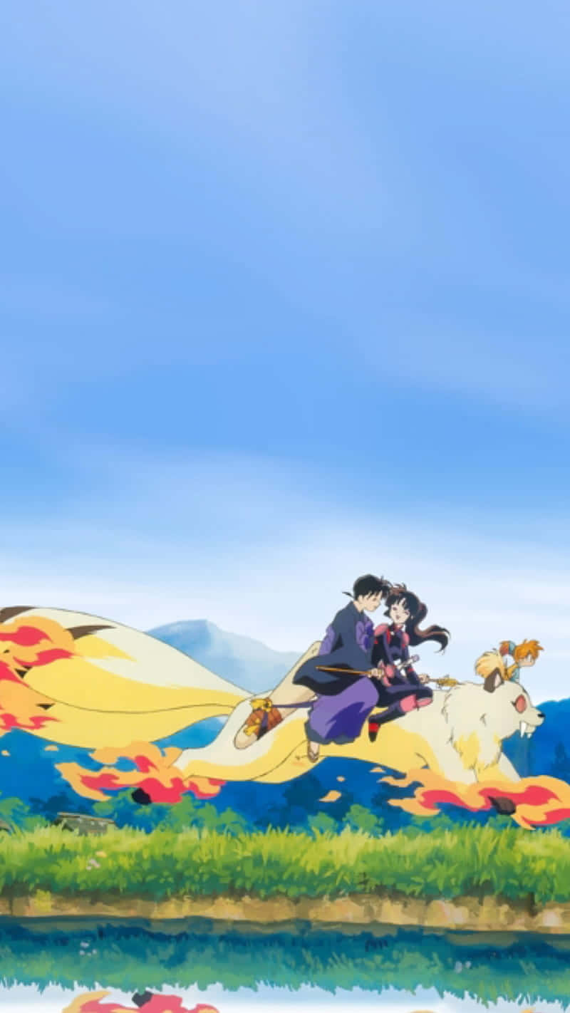 Inuyasha, Kirara, fiery white fox, HD Phone Wallpaper