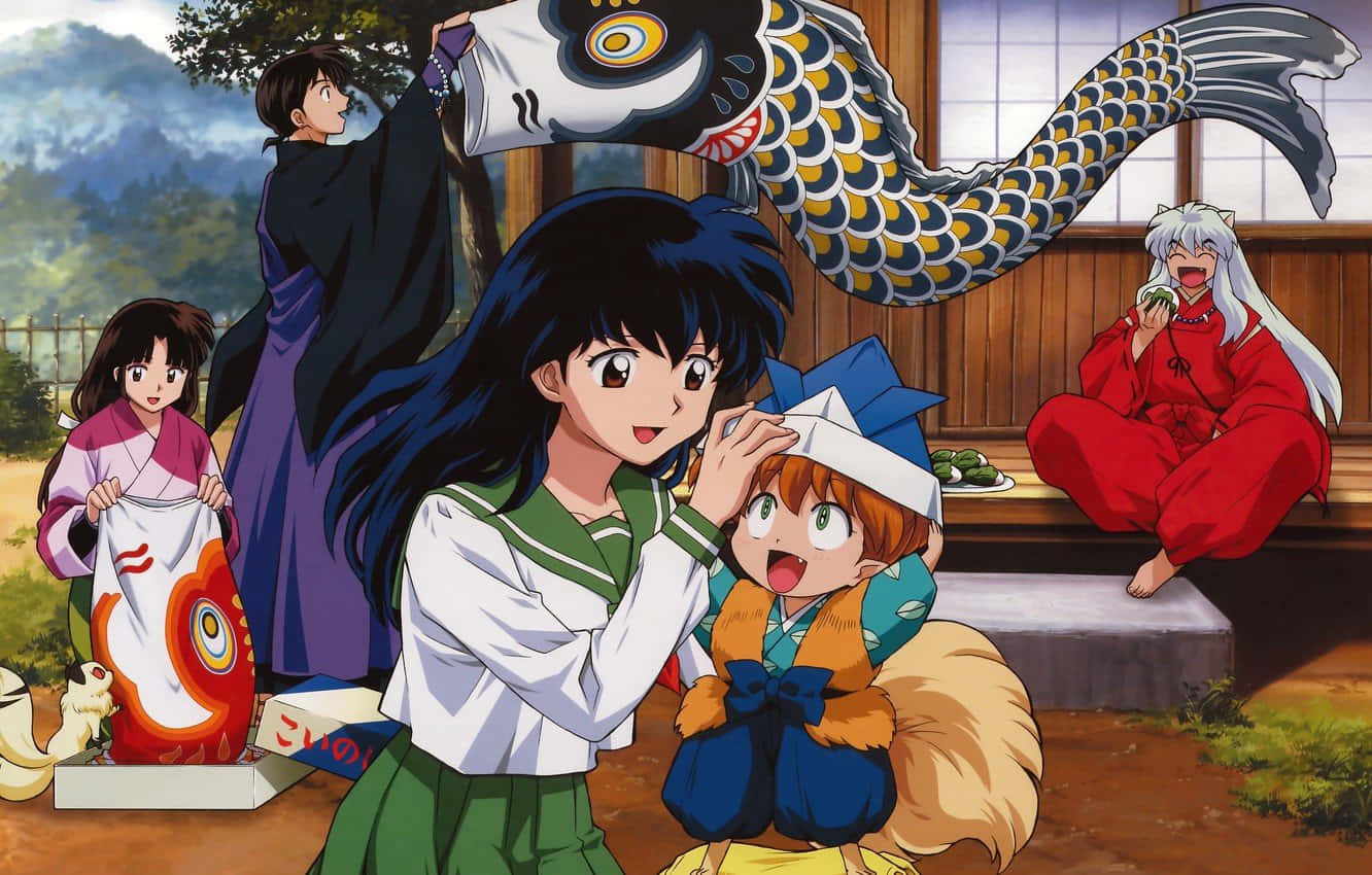 Kirara, two-tailed creature, koi fish kites, HD Desktop Wallpaper