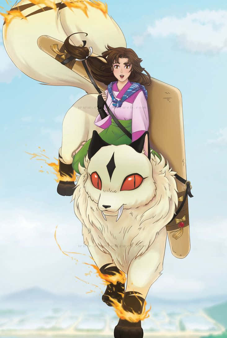 Inuyasha, Kirara, fiery nine-tailed fox, SD Phone Wallpaper