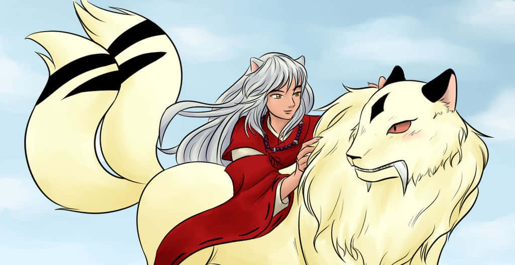 Inuyasha, Kirara, silver-haired anime character, SD Desktop Wallpaper