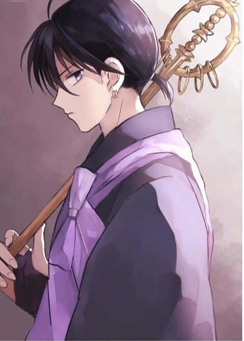 Inuyasha, Miroku, purple scarf, SD Phone Wallpaper