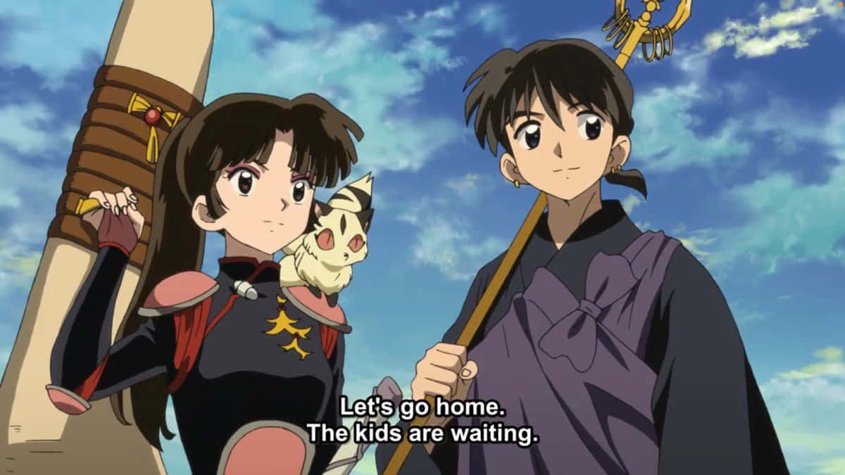 Inuyasha, Miroku, bright blue sky, SD Desktop Wallpaper