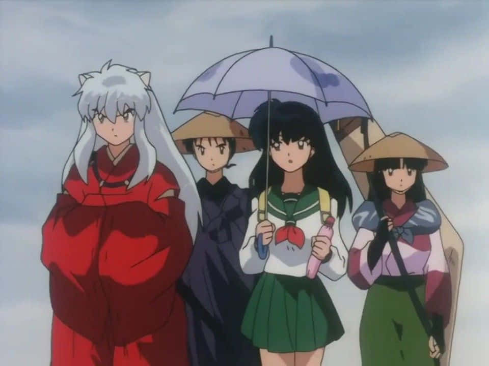 Inuyasha, Miroku, cloudy sky, SD Desktop Wallpaper
