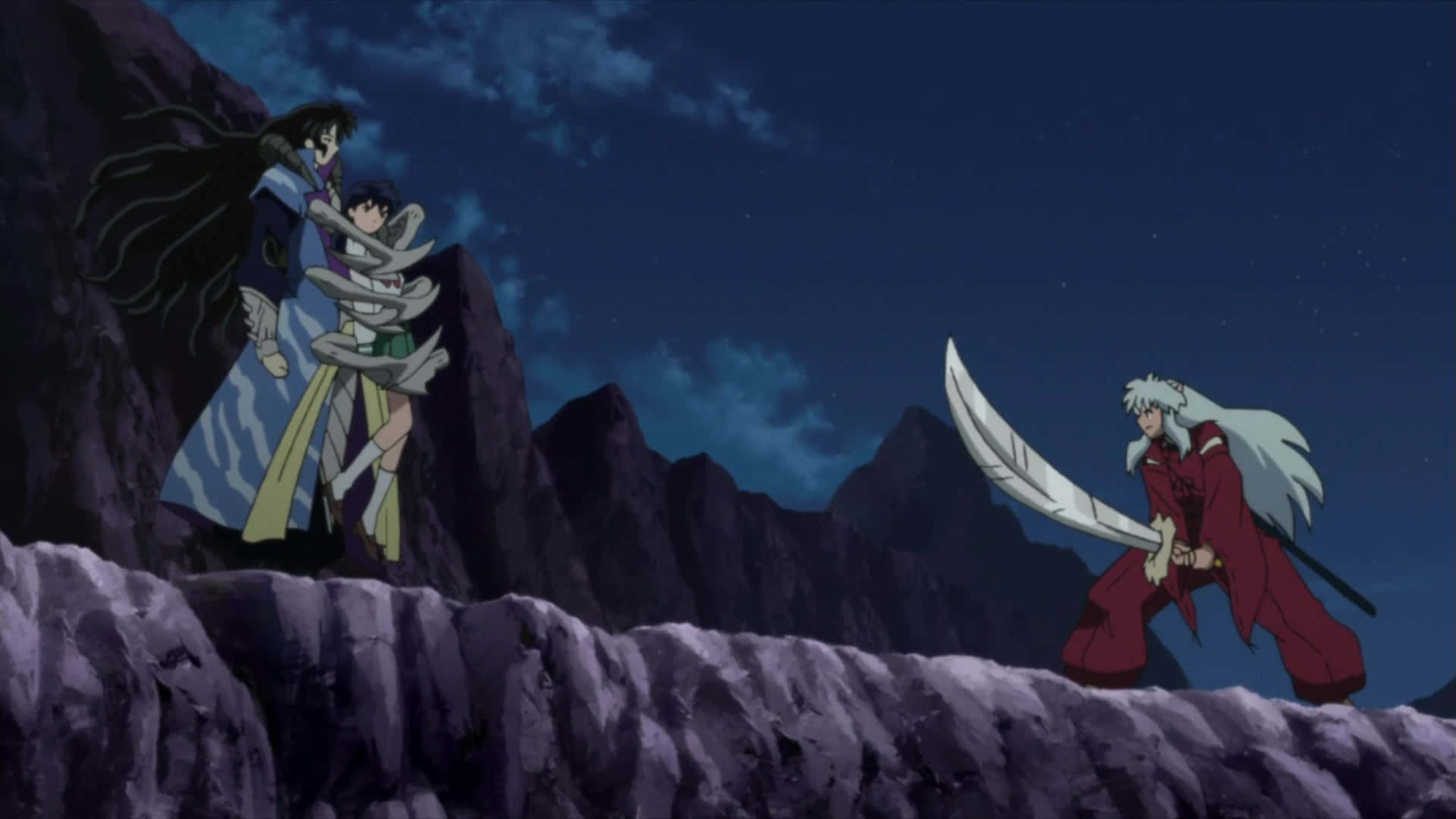 Inuyasha, Naraku, rocky cliff, Full HD Desktop Wallpaper