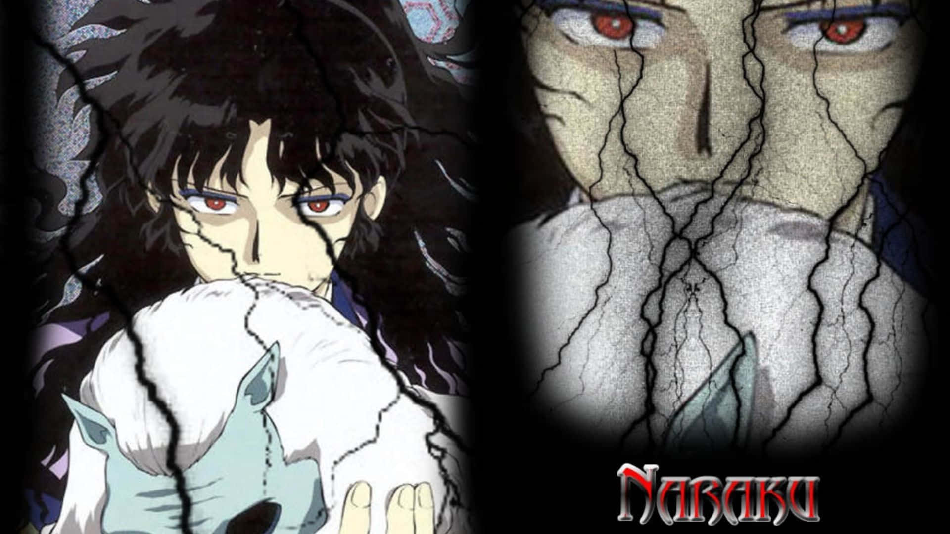 Naraku, red eyes, dark hair, Full HD Desktop Wallpaper