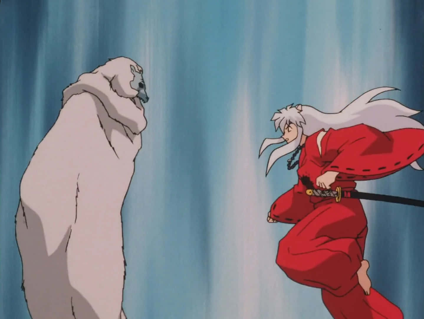 Inuyasha, demon, white-haired anime warrior, HD Desktop Wallpaper