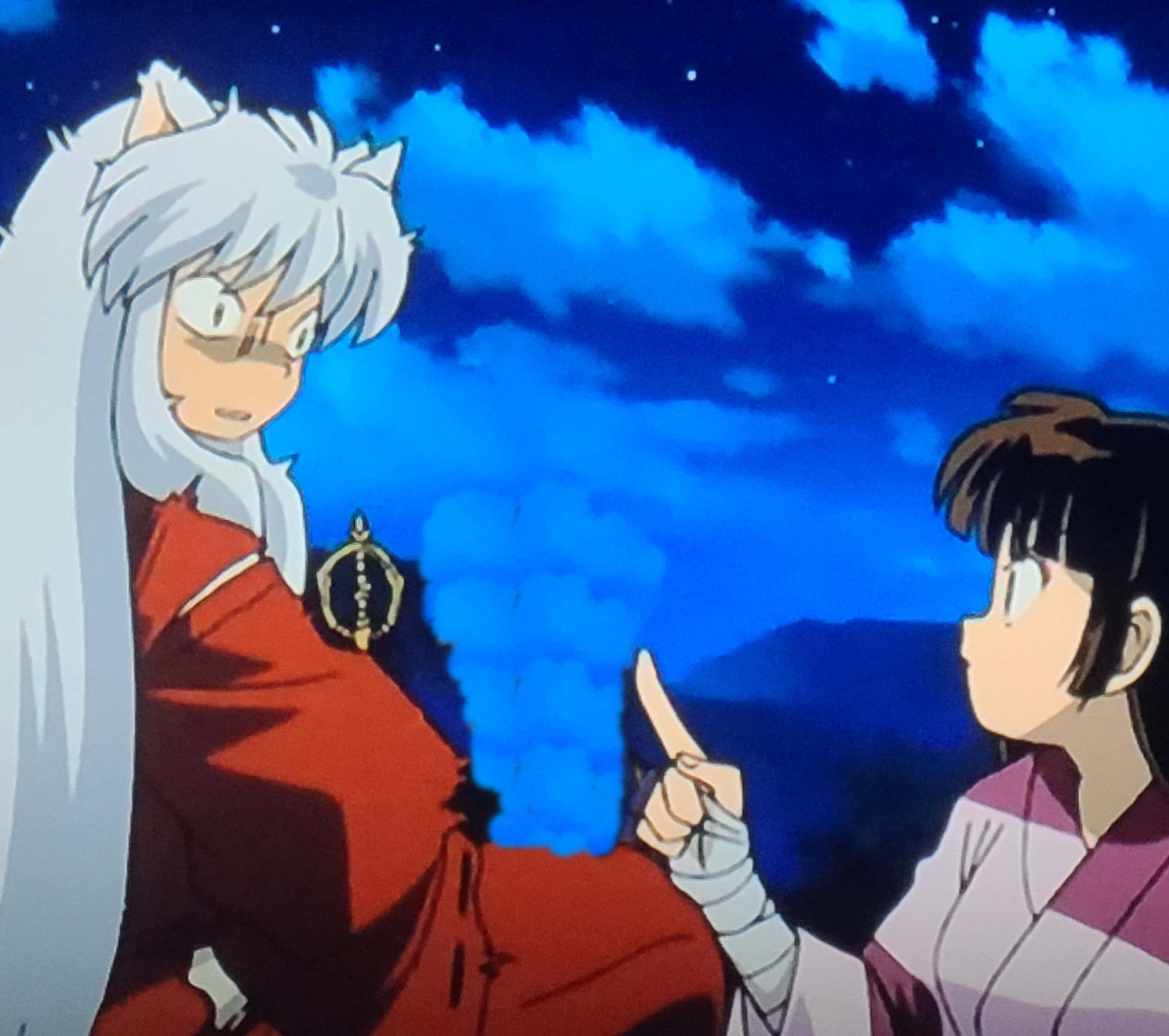 Inuyasha, Sango, starry night sky, 2K Desktop Wallpaper