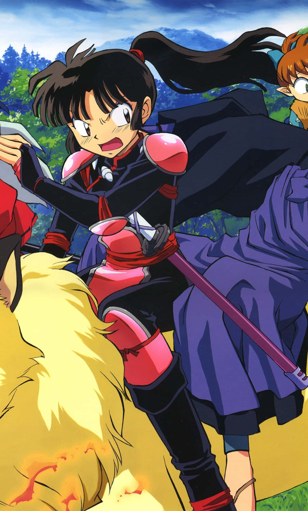 Inuyasha, Sango, black and pink armor, Full HD Phone Wallpaper